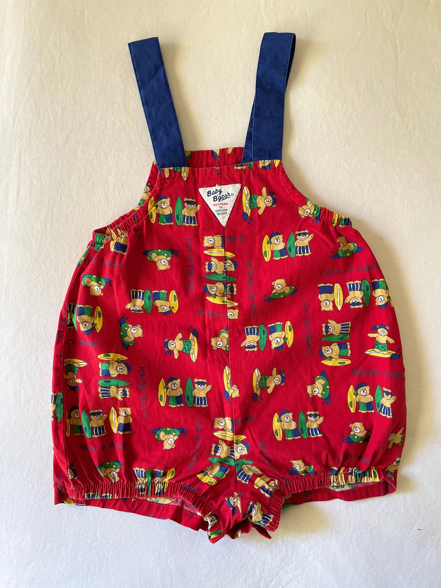 Vintage OshKosh Surfboard Bear Bubble Romper