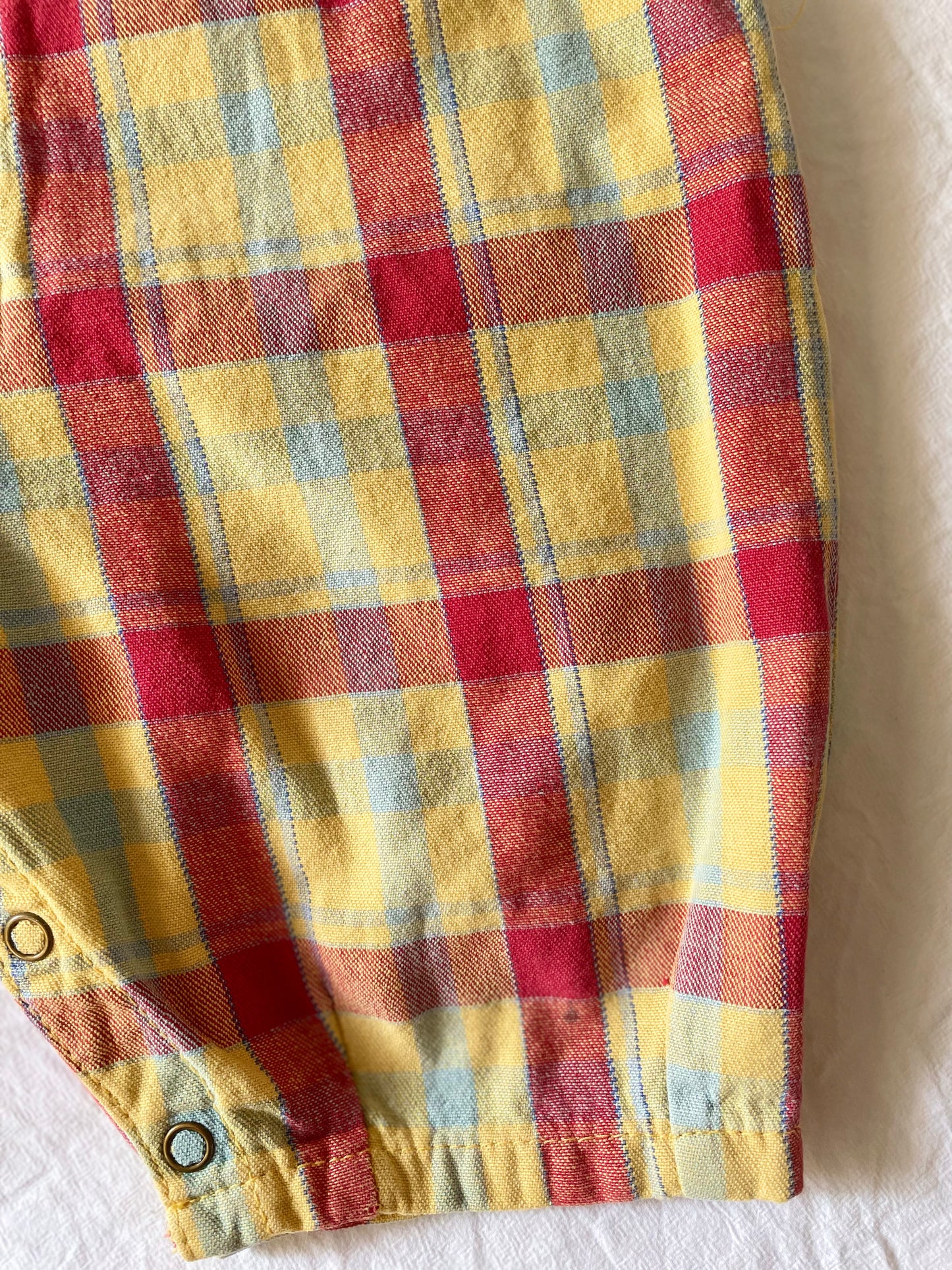 Vintage OshKosh Plaid Shortalls