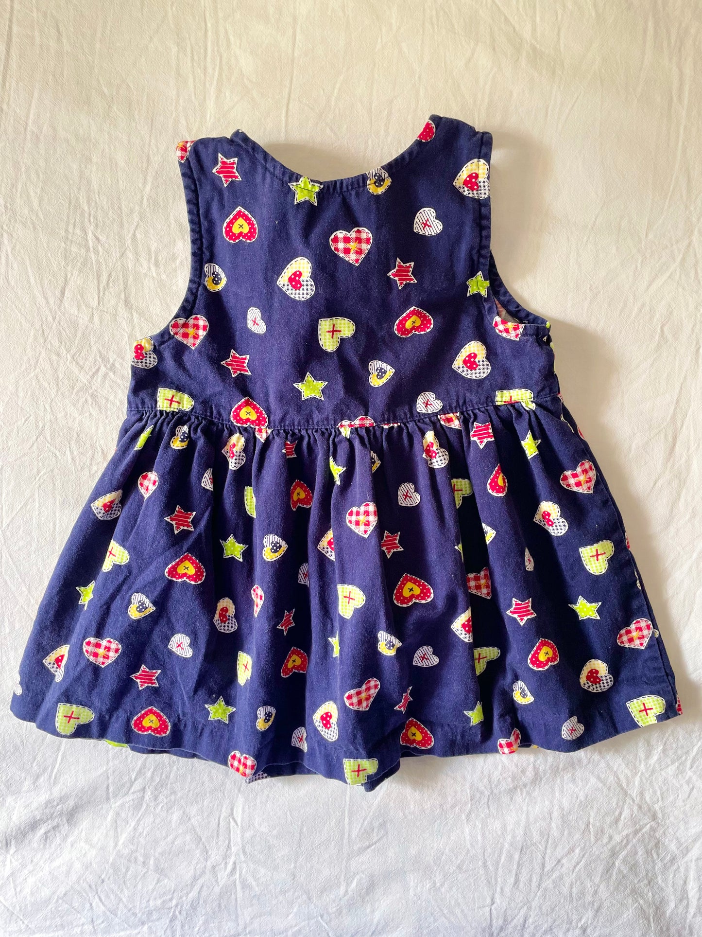 Vintage Rainbow Gymboree Heart Patch Dress