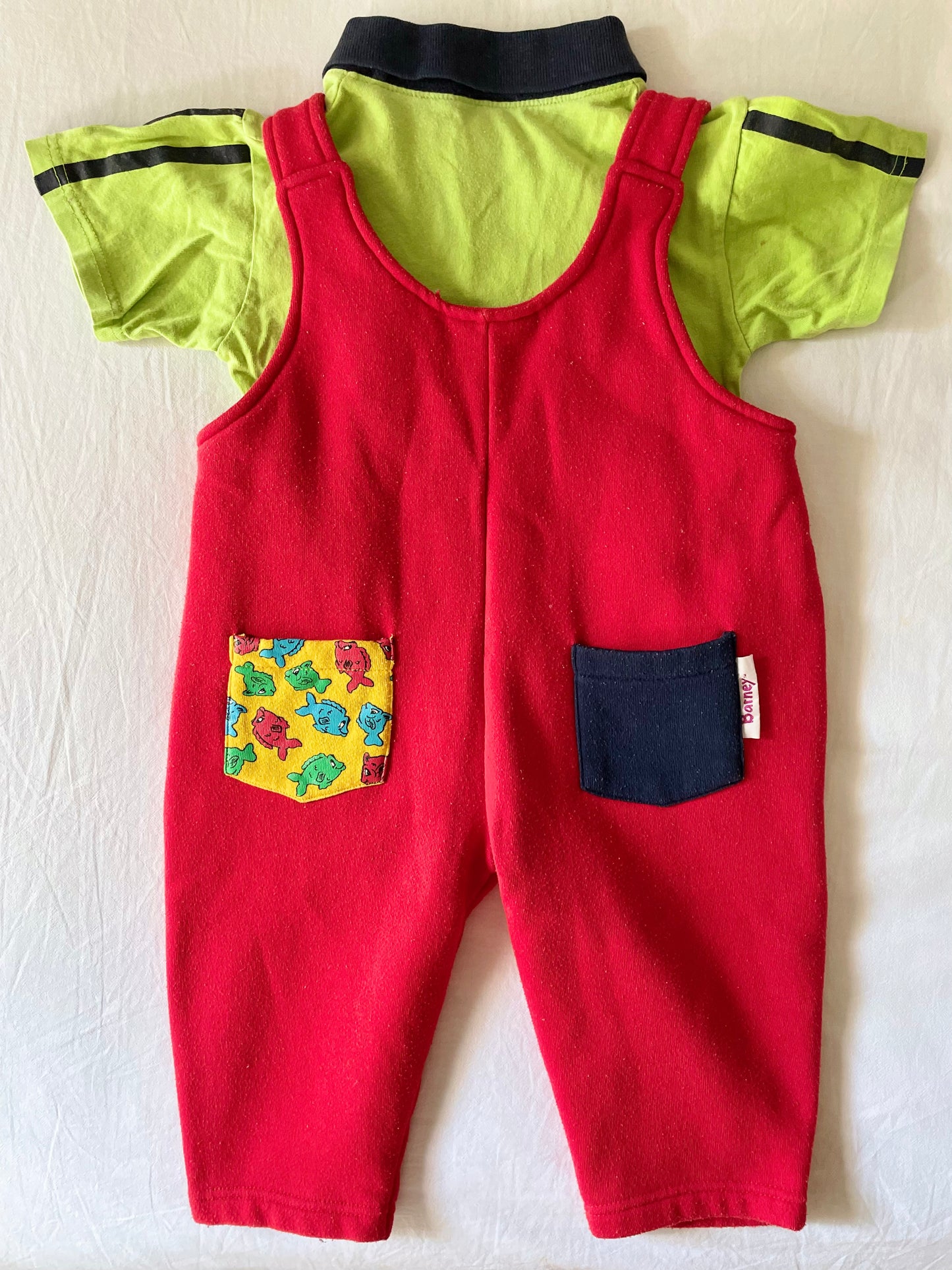 Vintage Barney Overalls and Tee Set