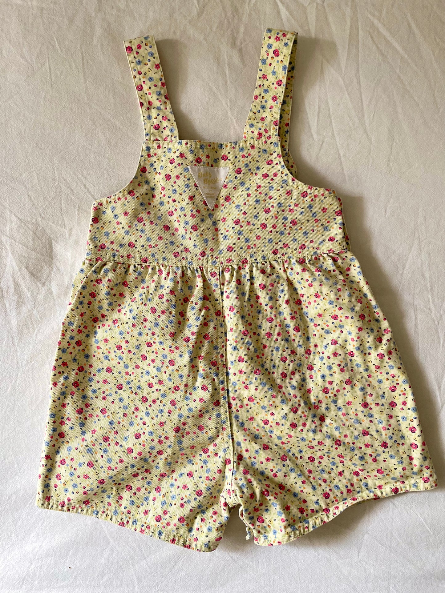 Vintage Floral Lemon OshKosh Shortalls