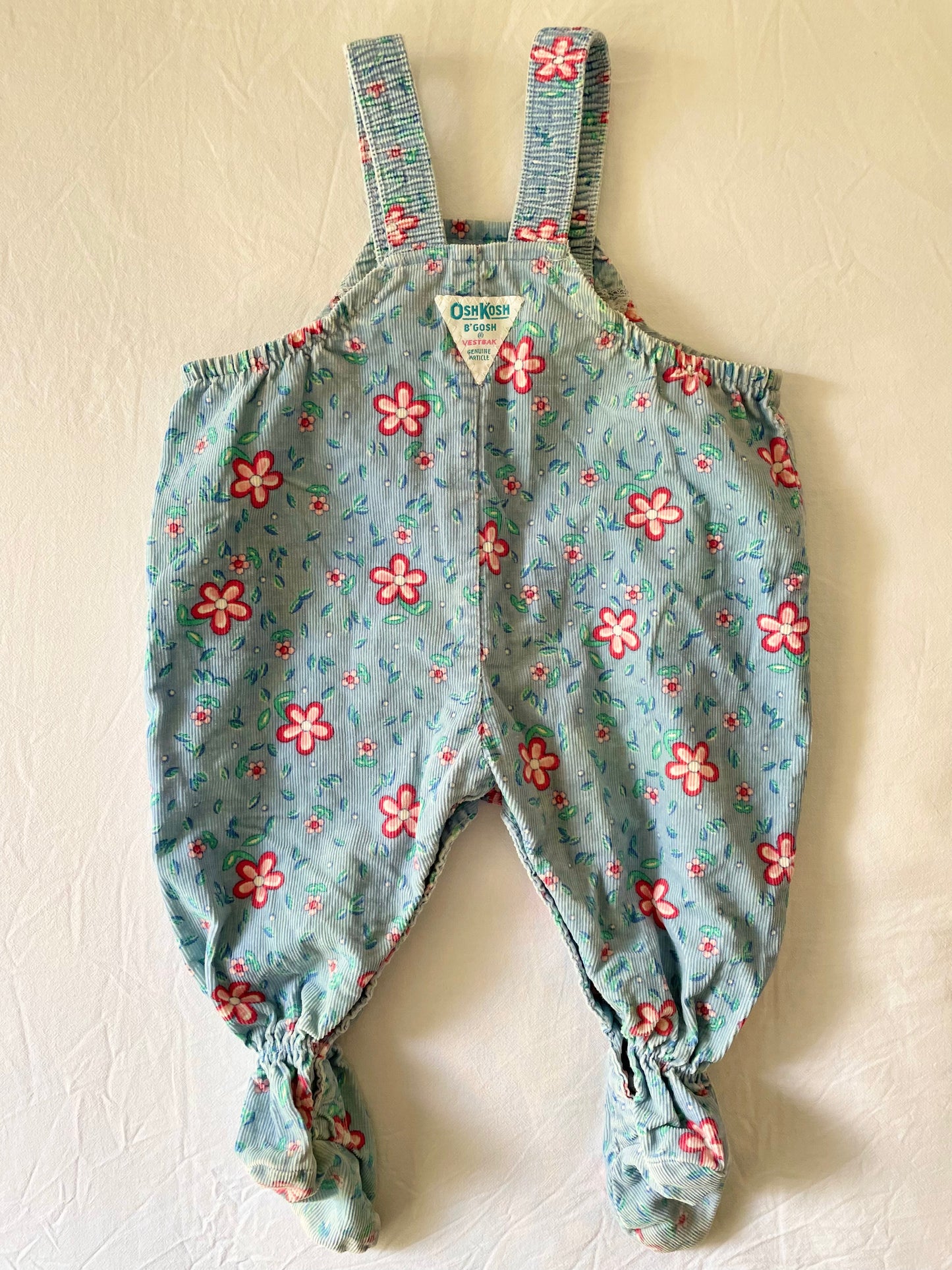 Vintage OshKosh Floral Footed Overalls