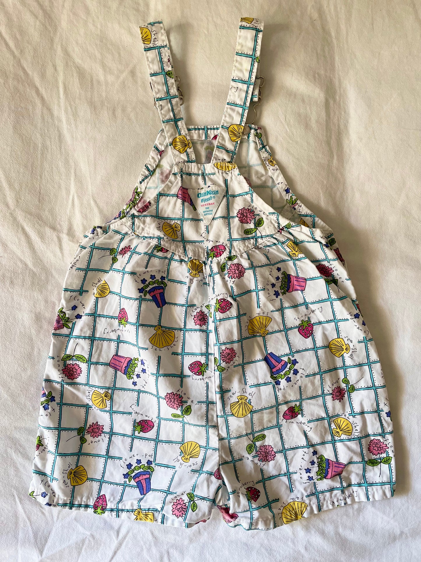 Vintage OshKosh Fruit Floral & Seashell Shortalls