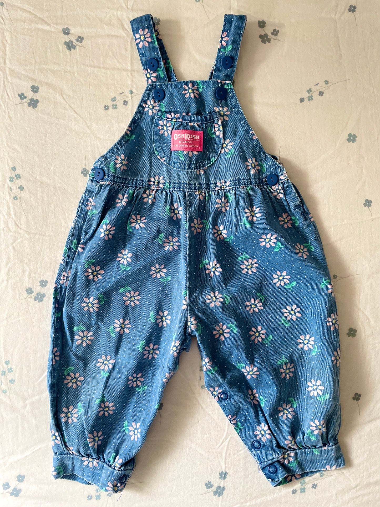 Vintage OshKosh Floral Overalls