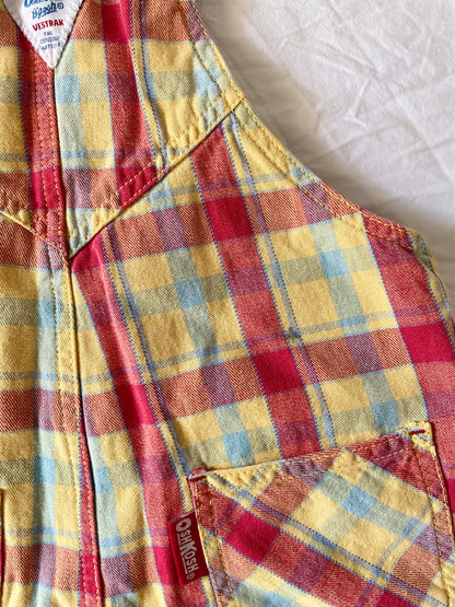 Vintage OshKosh Plaid Shortalls