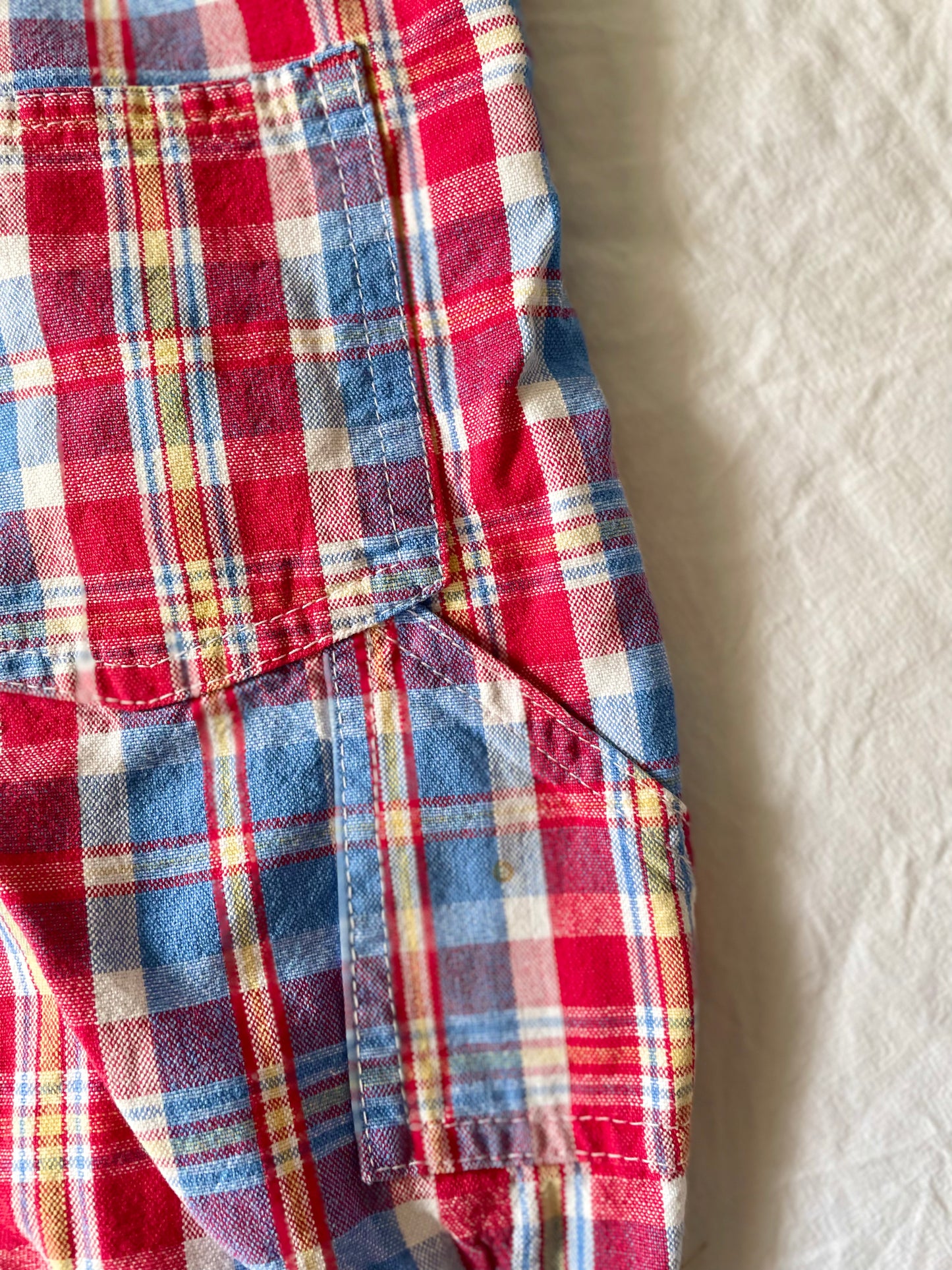 Vintage OshKosh Plaid Shortalls