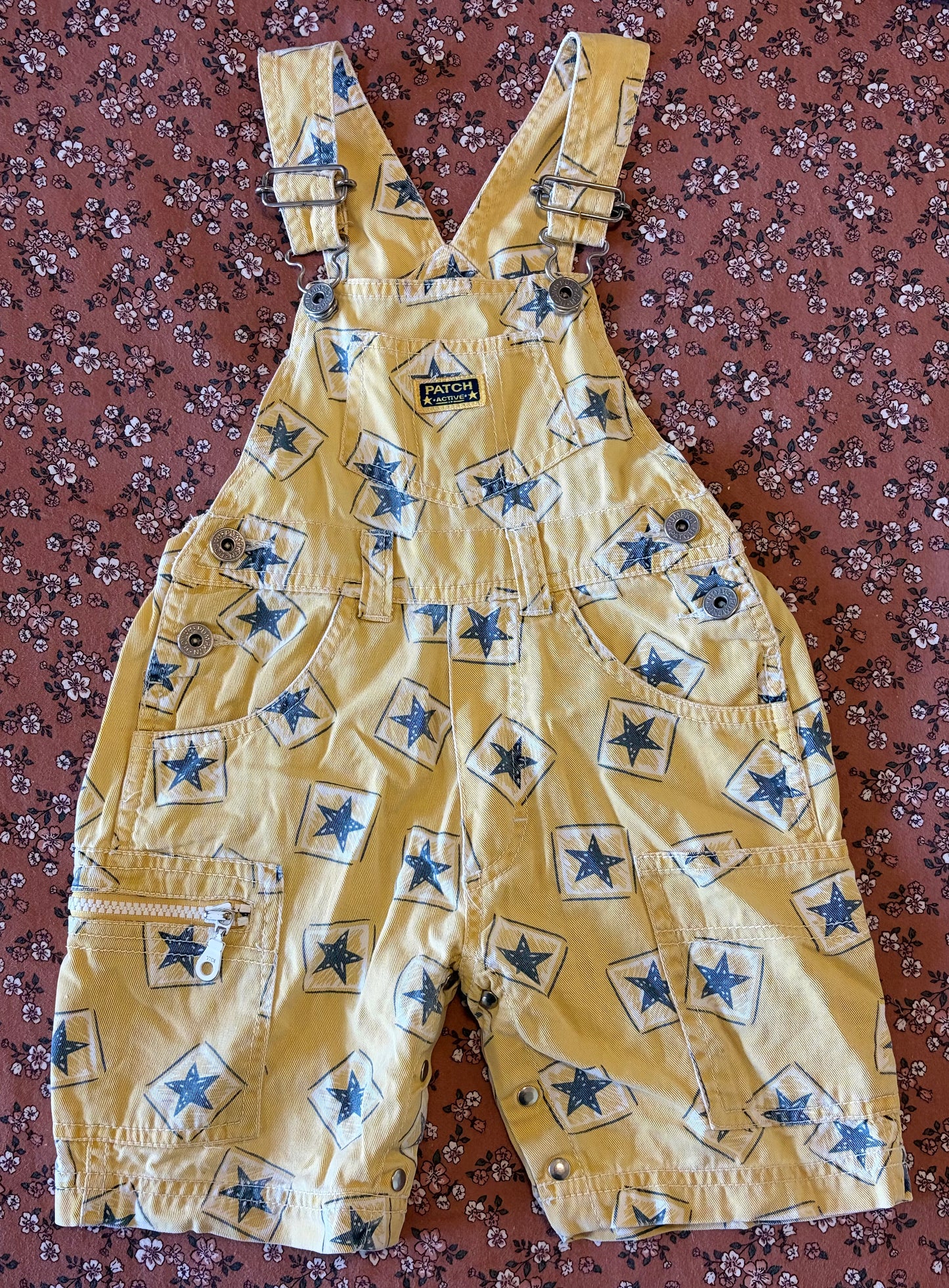 Yellow Vintage Pumpkin Patch Star Overalls