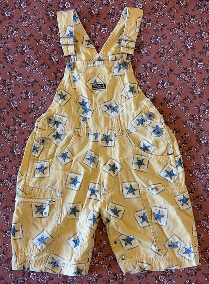 Yellow Vintage Pumpkin Patch Star Overalls