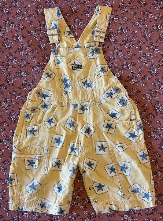 Yellow Vintage Pumpkin Patch Star Overalls