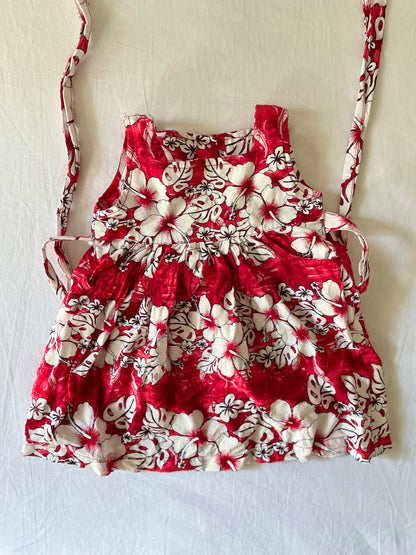 Vintage Floral Red Dress