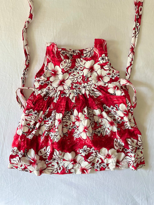 Vintage Floral Red Dress