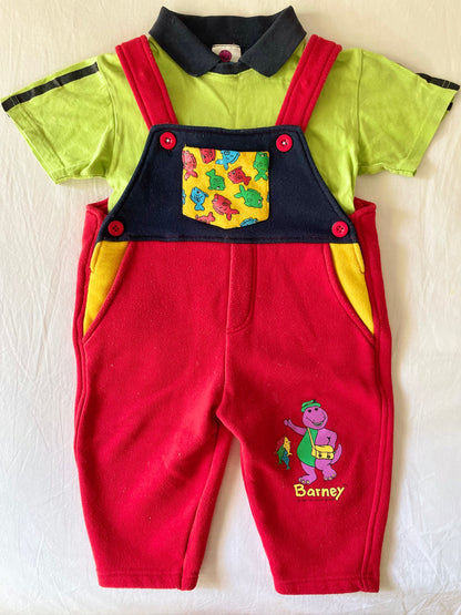 Vintage Barney Overalls and Tee Set