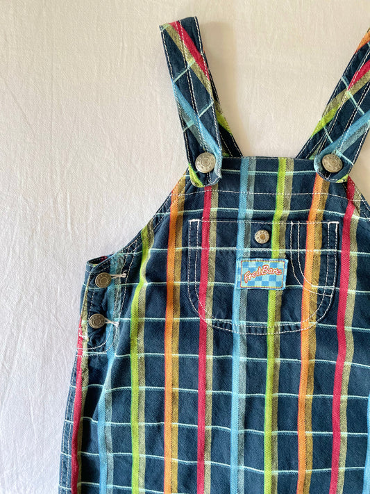 Vintage Fred Bare Rainbow Stripe Shortalls