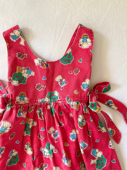 Vintage Made Apple Picking Bears Dress