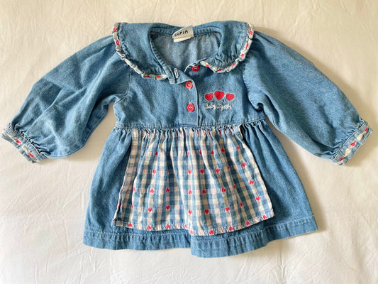 Vintage OshKosh Denim Hearts Dress