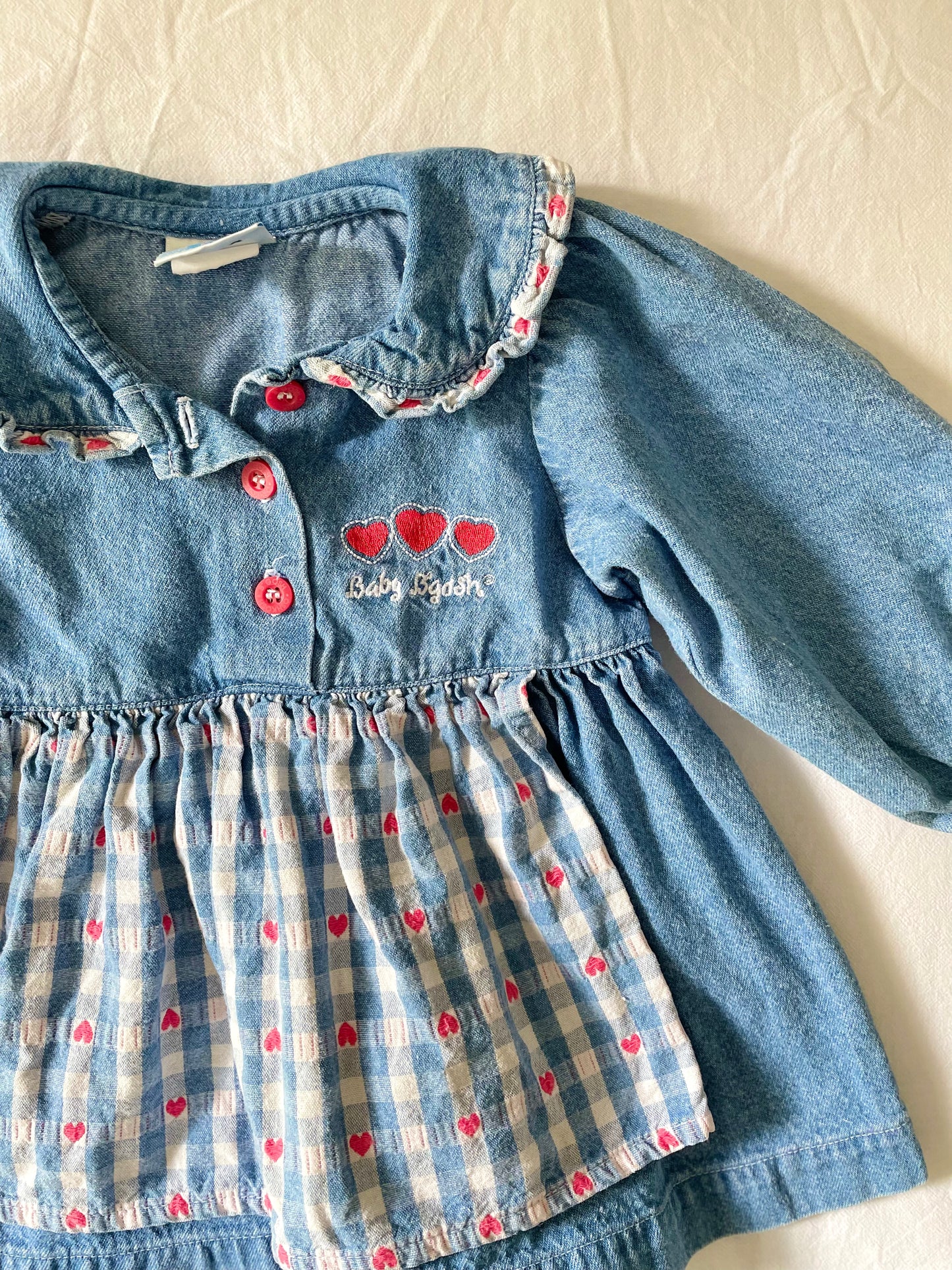 Vintage OshKosh Denim Hearts Dress