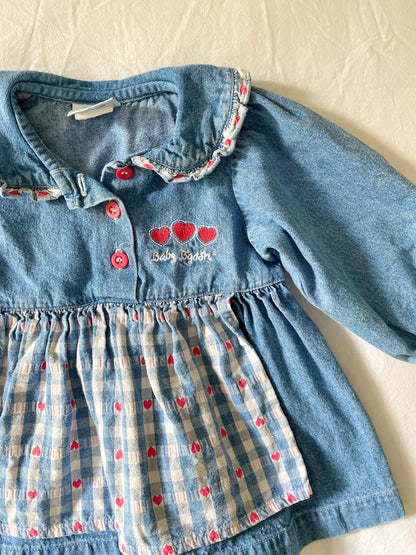 Vintage OshKosh Denim Hearts Dress