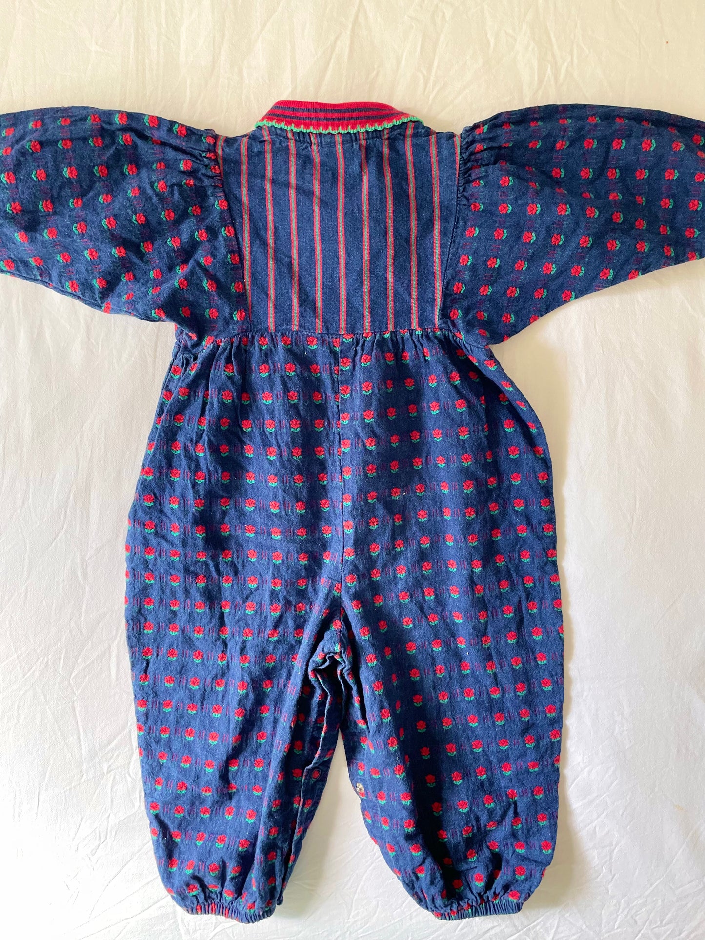 Vintage OshKosh Red Roses Jumpsuit