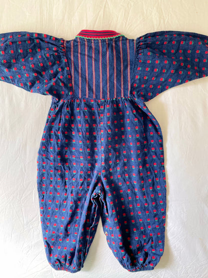 Vintage OshKosh Red Roses Jumpsuit