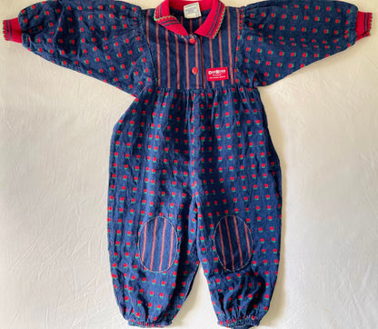 Vintage OshKosh Red Roses Jumpsuit
