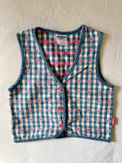 Vintage OshKosh Denim Hearts Vest & Pant Set