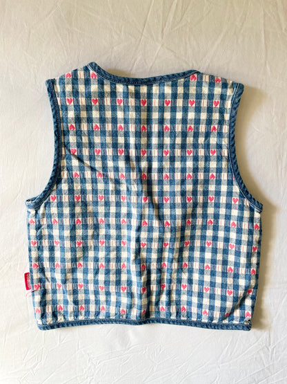 Vintage OshKosh Denim Hearts Vest & Pant Set