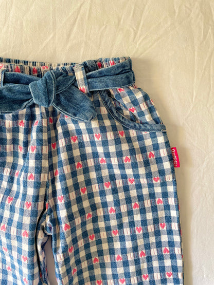 Vintage OshKosh Denim Hearts Vest & Pant Set