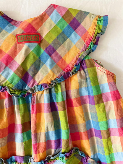 Vintage Billiecart Rainbow Plaid Romper