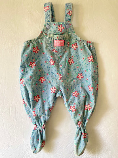 Vintage OshKosh Floral Footed Overalls