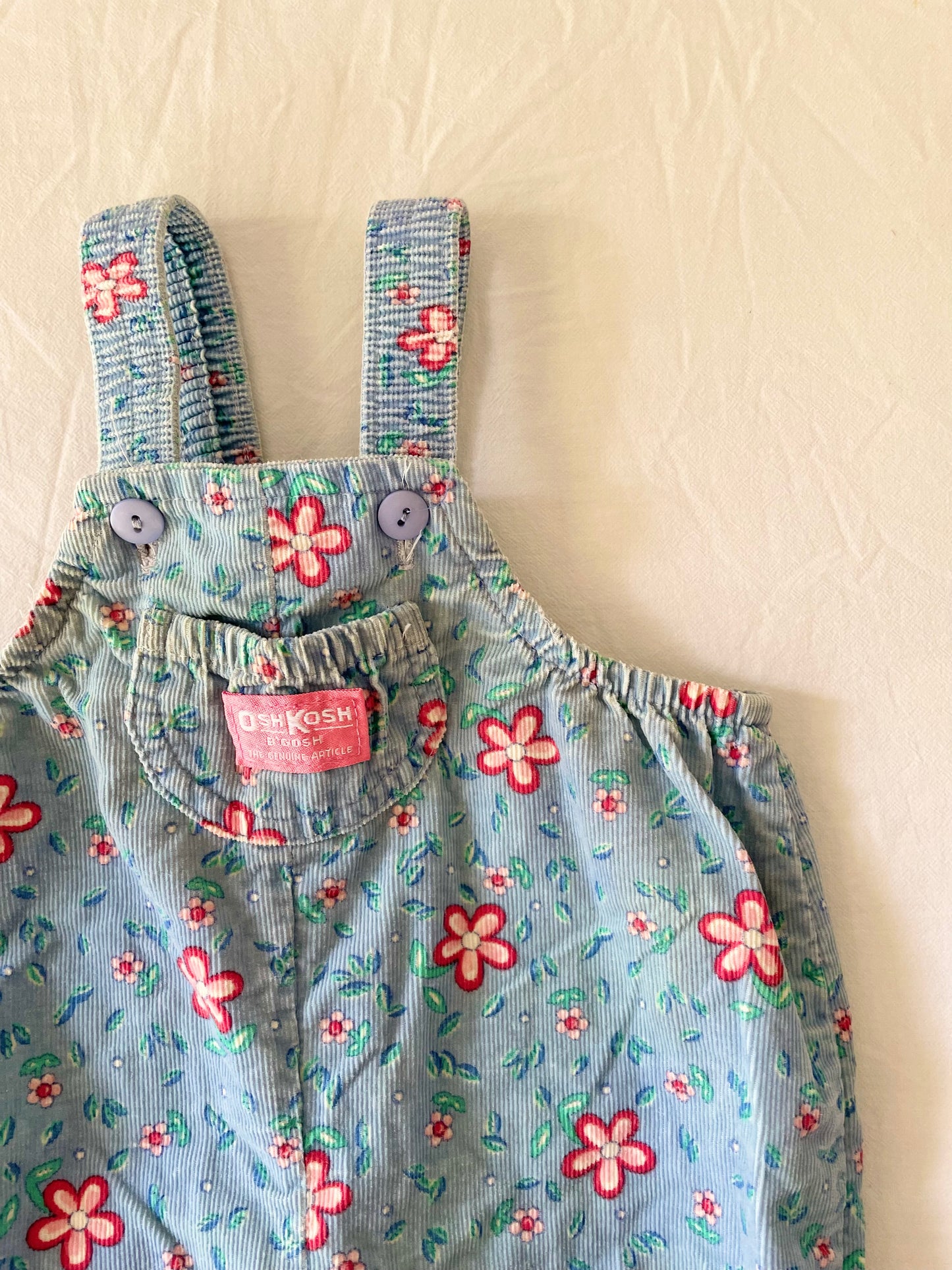 Vintage OshKosh Floral Footed Overalls