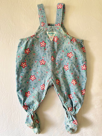 Vintage OshKosh Floral Footed Overalls