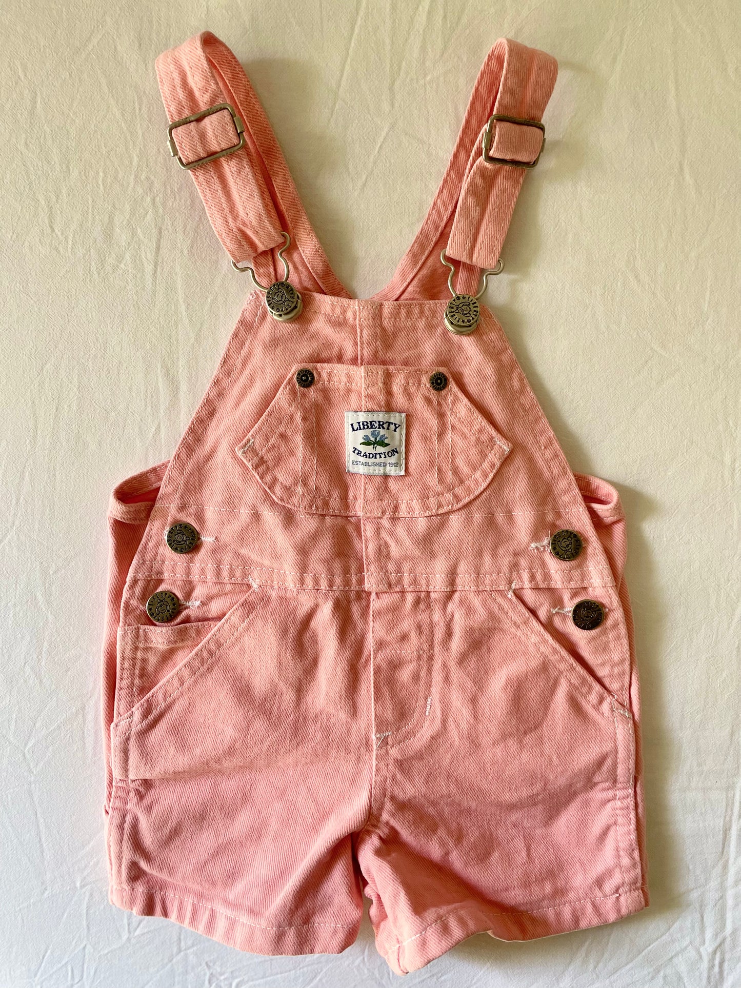 Vintage Peach Liberty Shortalls