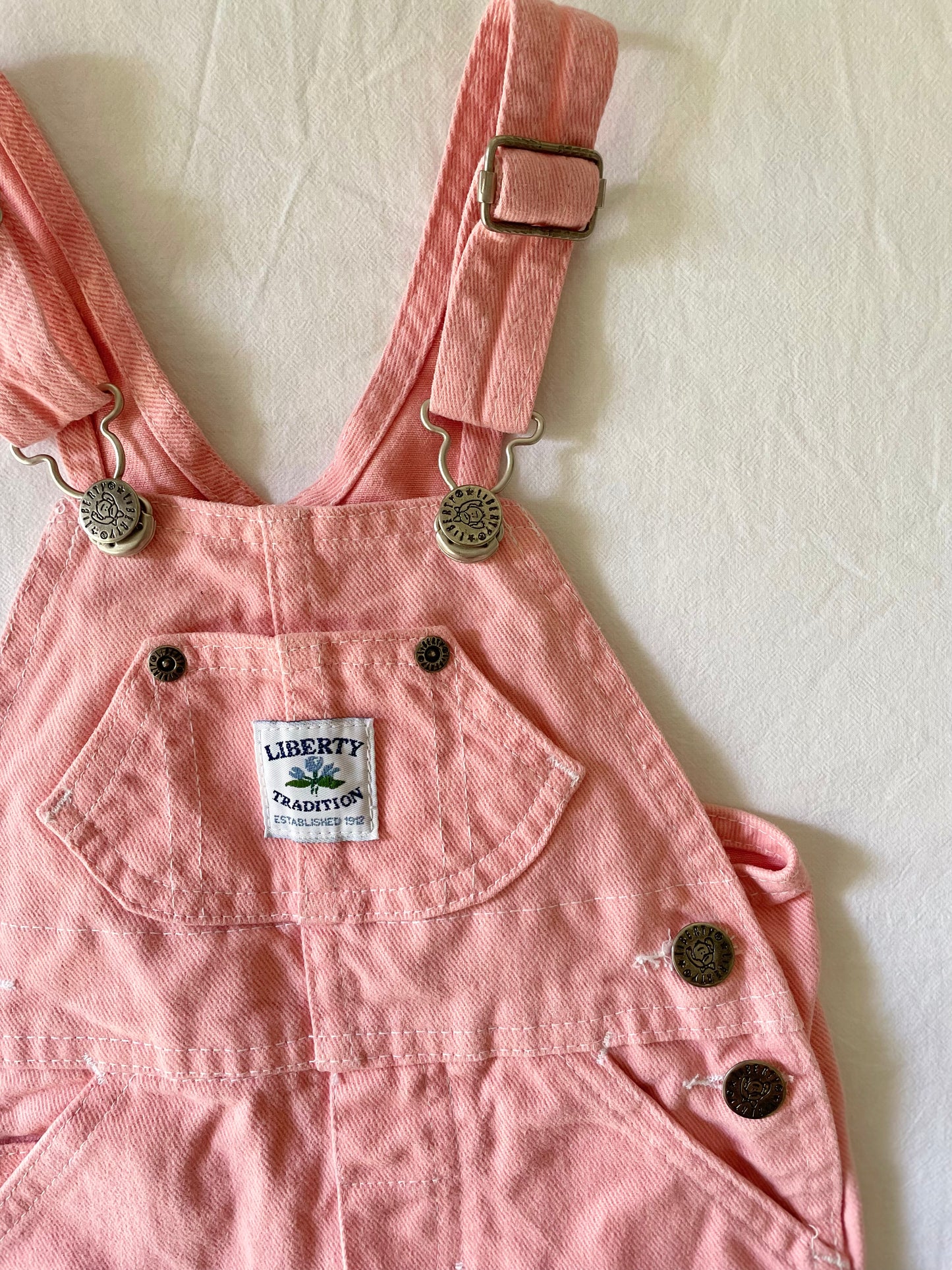 Vintage Peach Liberty Shortalls