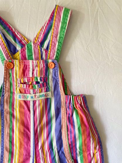 Vintage Ruff n Tumble Rainbow Stripe Overalls