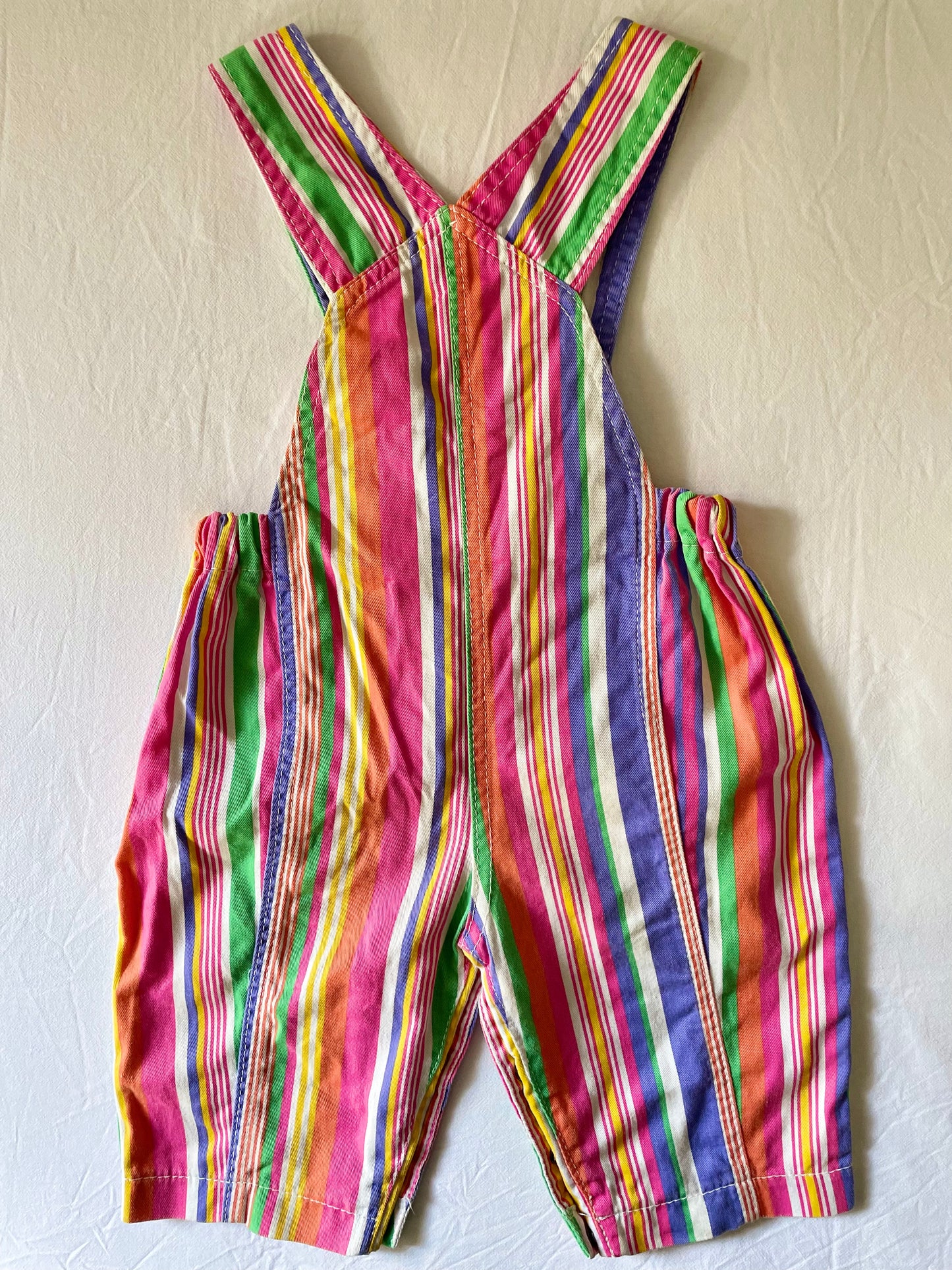 Vintage Ruff n Tumble Rainbow Stripe Overalls